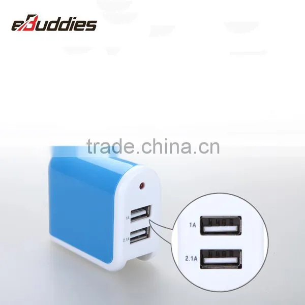 2.1a Mobile Phone Travel Charger Dual Usb Wall Charger For Samsung/Iphone photo-5