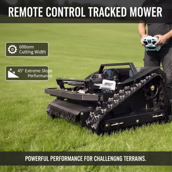 Vigorun RC Brush Cutter Euro 5/EPA Basse consommation d'énergie Tondeuse à gazon à commande à distance sur chenilles de 6 ch
