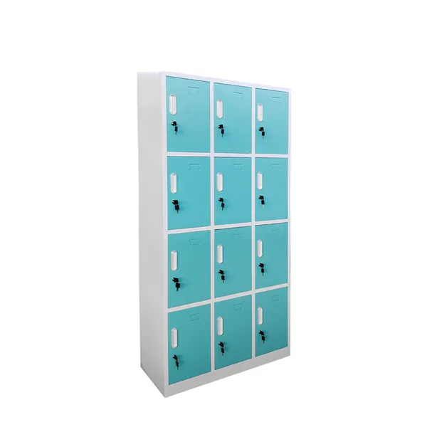 12 Doors White and Blue Metal Storage Locker Customized Multi-doors Steel Gym Locker photo-2