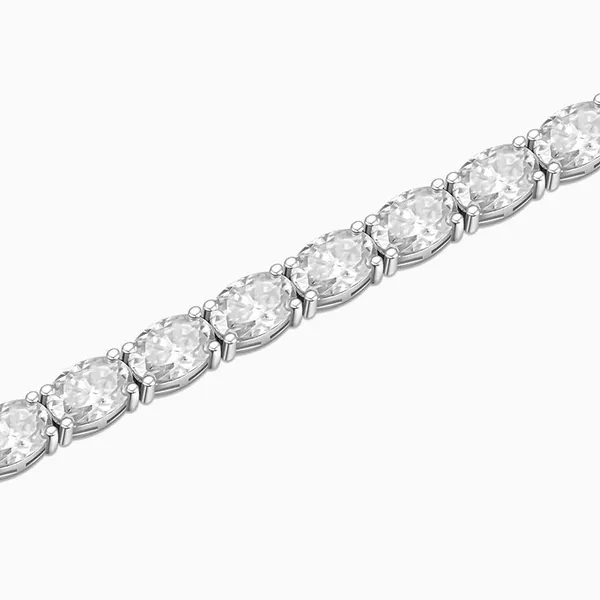 Shining Star Jewelry Women's Cubic Zirconia Oval Cut 925 Silver Tennis Bracelet