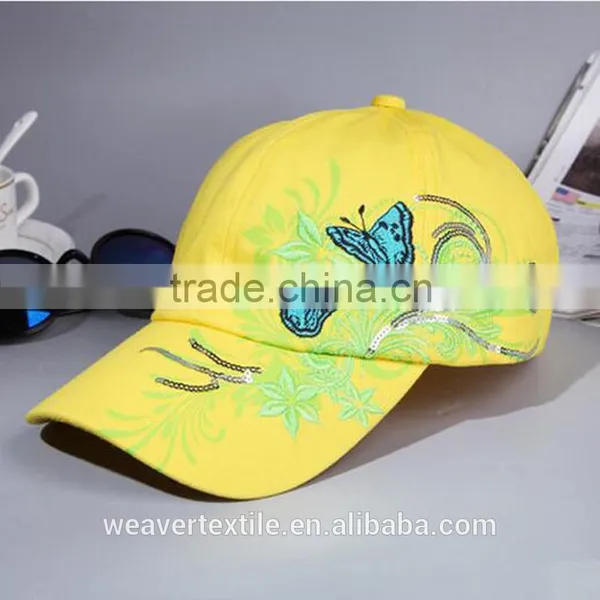 Fshion BUTTERFLY FLOWERS Cotton Embroidery Baseball Caps photo-3