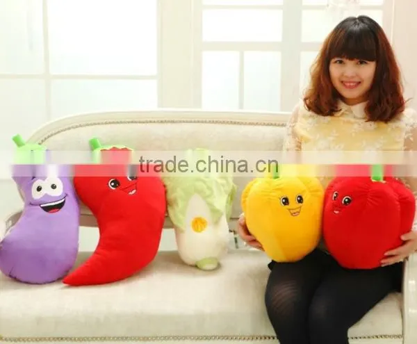 Cute Face Design Cartoon Red Chilli Shape Vegetable Pillow Kids Pillow photo-2