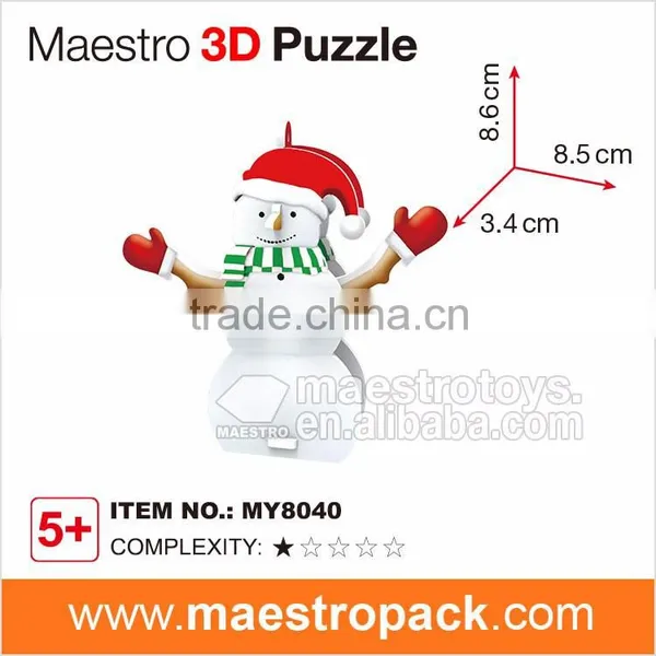 8PCS New Year Ornament 3d Puzzle Snowman photo-2