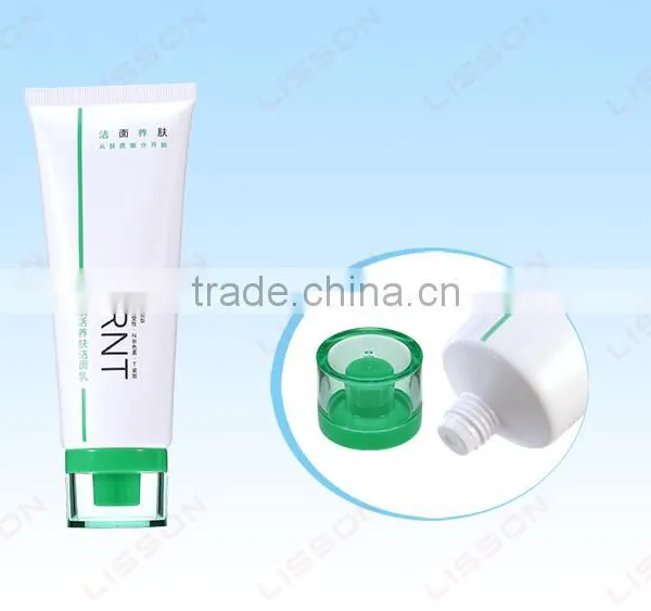 D40mm Transparent Colored Acrylic Cap Cleanser PE Tube