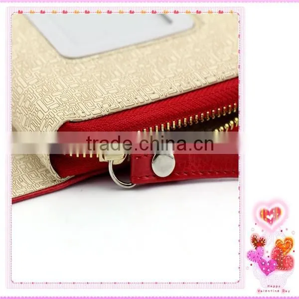 Morden Lady Fashion Wallet Leather Phone Case ,4-5.5 Inch Universal Smart Phone Wallet Style Leather Case With Strap and Mirror photo-6