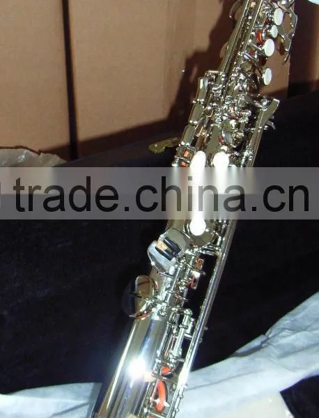 High Grade Straight Soprano Saxophone, With Neck, Nickel Silver Plated photo-5