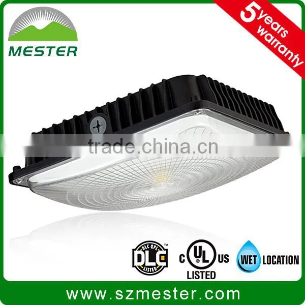 parking garage LED lighting DLC listed UV-stabilized acrylic prismatic refractor