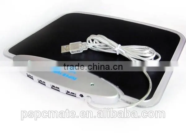Blue LED Light Mousepad Mouse Pad Mat + 4 Ports USB HUB for PC Laptop Computer photo-4