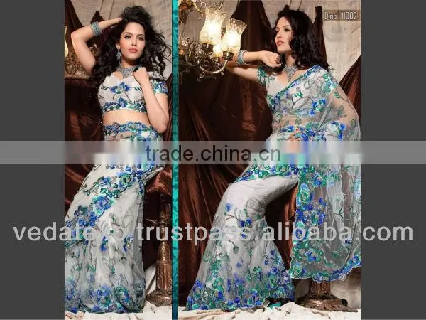 White Party Wear Saree