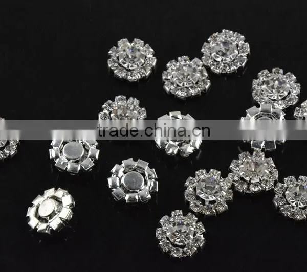 Cheap Silver Bling Flower Rhinestone Embellishment,Beautiful Rhinestone Accessories photo-2