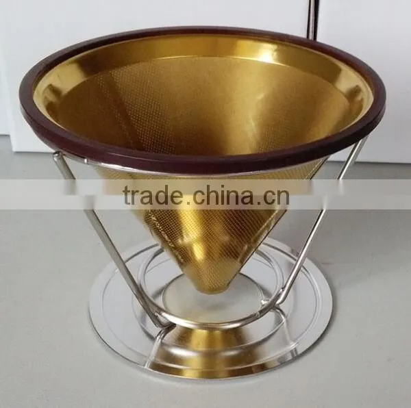 Pour Over Coffee Cone Stainless Steel Coffee Filter Brewer With Pour Over Coffee Stand Coffee Dripper photo-5