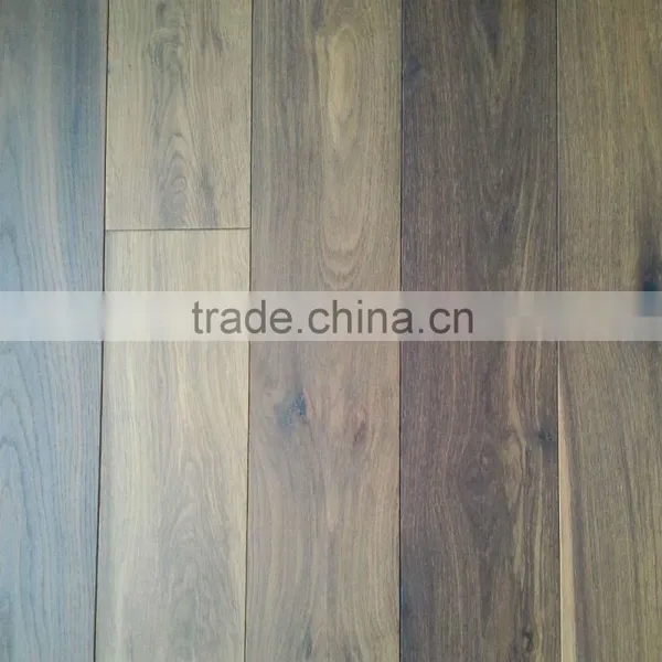 Antique Dark Smoked White Oak Wood Parquet Flooring photo-2