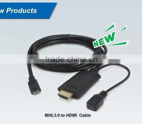 HIGH QUALITY 4Kx2K (3D Supported), MHL3.0 Micro USB TO HDM I Adapter Cable for Samsung S4/S5 photo-2