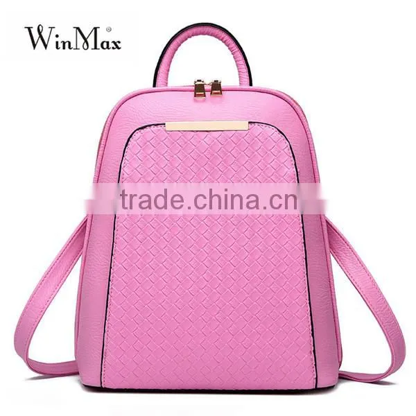 Leisure Knitting Teenage High Quality School Backpack Bags for Girls photo-4