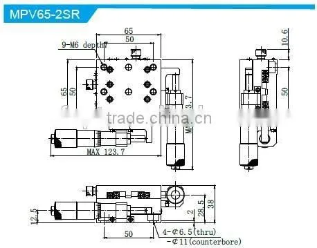 NEW!!! MPV65-2SR Series/Read Resolution 0.01mm/high Precision Stainless Steel V-grooved Crossed Roller Bearing Manual Stage photo-2