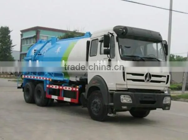 North-Benz 6x4 16000L Vacuum Sewage Suction Truck With Vacuum Pump WEICHAI Diesel Engine WP10.270E32 270hp