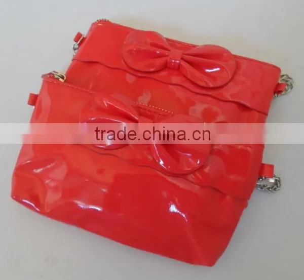 Red Bow Little Girls Shoulder Bag With Chain photo-4