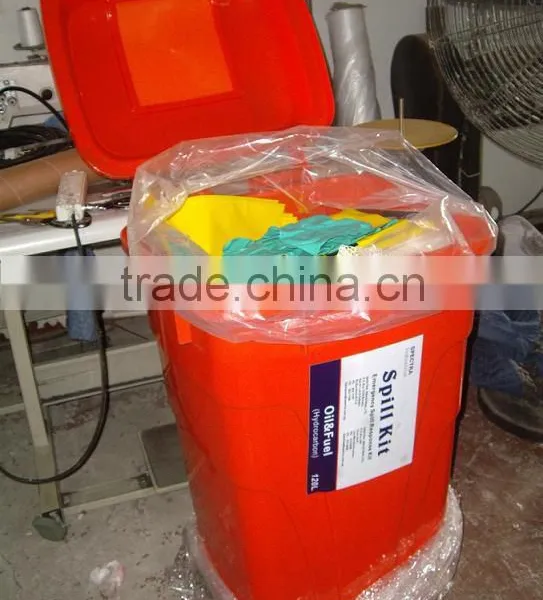Wheelie Bin Oil-only Spill Kits 120L for Work Place Emergency photo-2