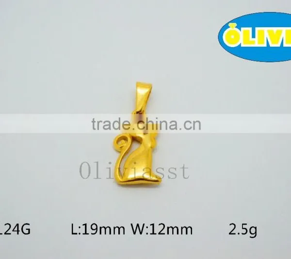 Olivia 2016 New Fashion Modern 316 Stainless Steel Cast Metal Lovely Rabbit Pendant photo-4