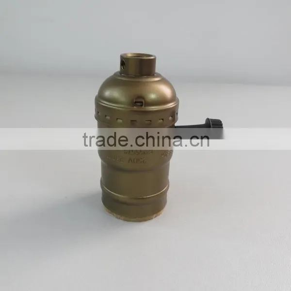 Vintage Edison Bulb Socket E27 Bronze Screw Aluminum Lamp Holder With Switch photo-4