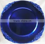 Hot Wedding Blue Powder Coated Charger Plate