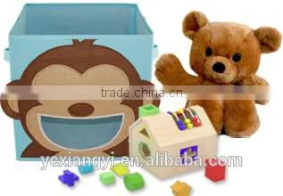 Blue Cartoon Animal Fabric Book Toys Sundries Kids Folding Storage Drawers photo-2