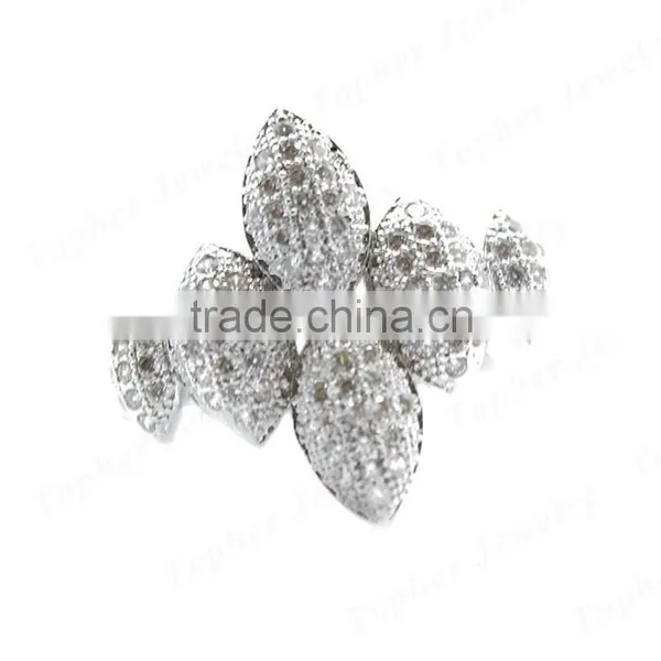 China Factory Direct Sale Rhodium Plated 925 Italian Silver Ring photo-2