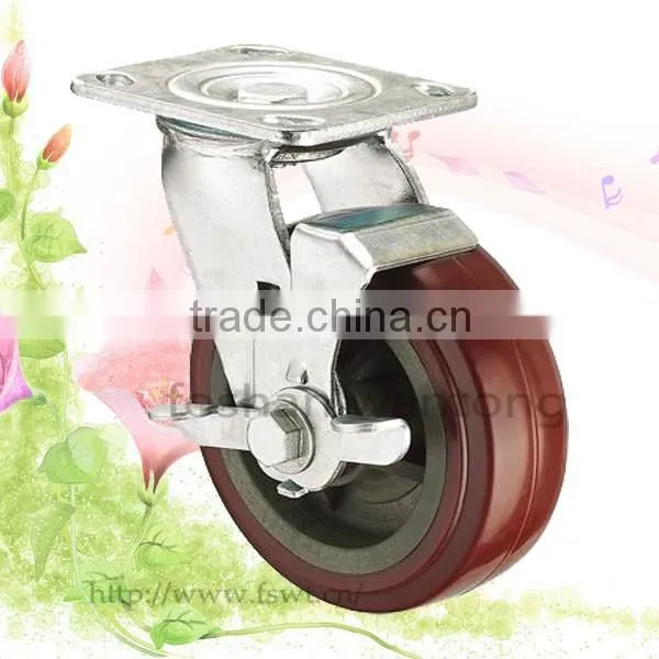 6 Inch PVC Wheel Hardware Swivel Caster Wheel For Trolley photo-3