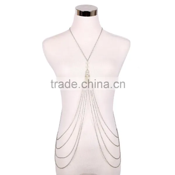 Multilayer Tassel Pearl Sexy Waist Chain photo-2