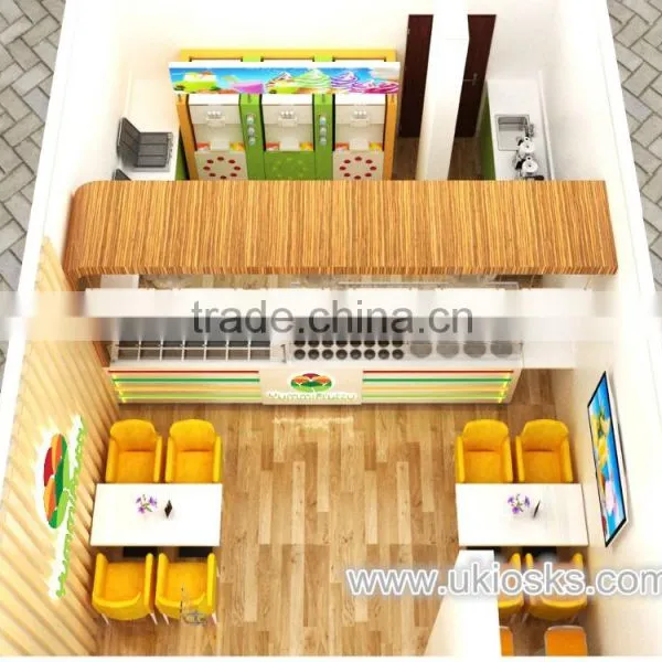 Saudi Arabia Self Frozen Yogurt Shop Furniture, Retail Frozen Yogurt Shop, Frozen Yogurt Kiosk Design for Sale