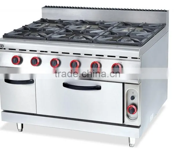 Commercial 6 Burners Gas Range Stove With Oven