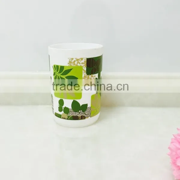Leaf and Flower Printed Plastic Cup for Bathroom photo-5
