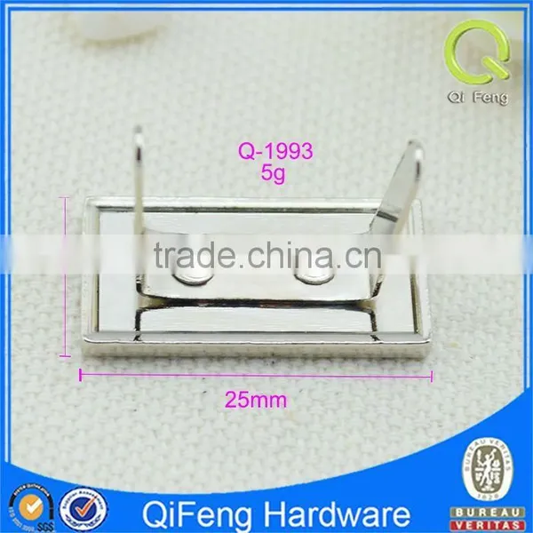 Q-1993 Custom Metal Tags for Handbags Silver Rectangle Shape Plate photo-3