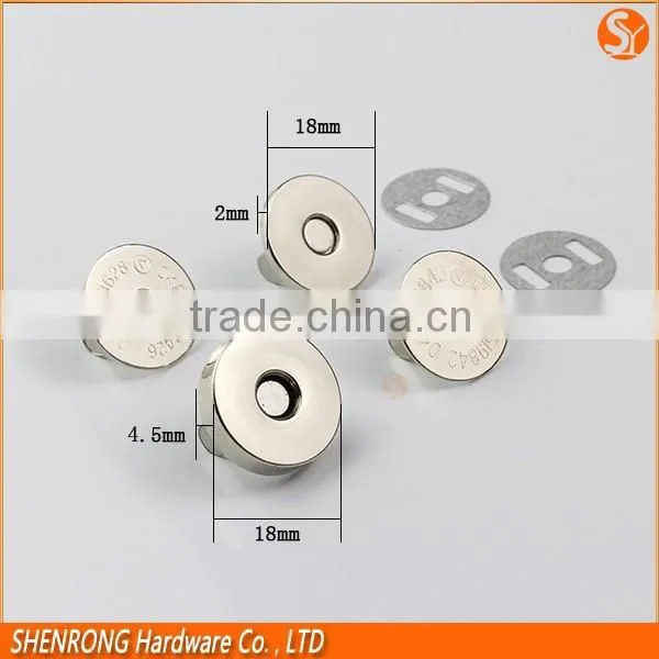 Golden 0.7inch 18mm Round Magnet Button Closure for Bags From Guangdong China photo-3