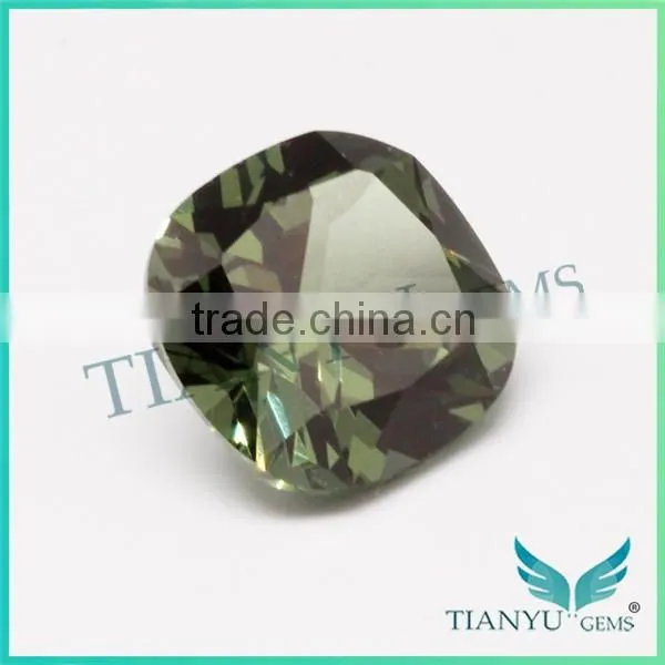 12x12mm 149# Light Green Electric Stone Square Cushion Spinel Loose Stone photo-2