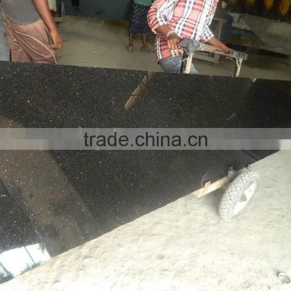 China Polished Black Granite /black Galaxy Granite Price photo-4