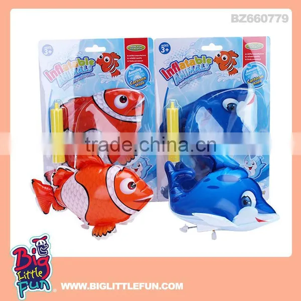 Wind-up toys inflatable animal toy dophin and clownfish