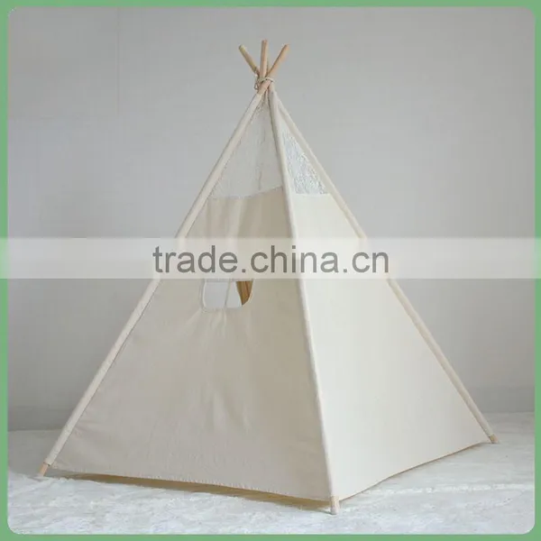 Wholesale Low MOQ Plain Calico Lace Indoor Kids Teepee photo-3