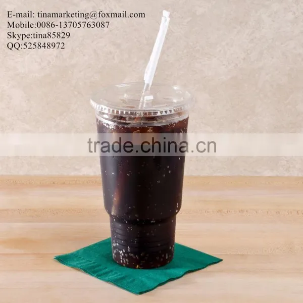 Custom Disposable Clear Plastic Cold Drink Cup Lid With Straw Slot for 16,20 and 24oz Cup photo-2