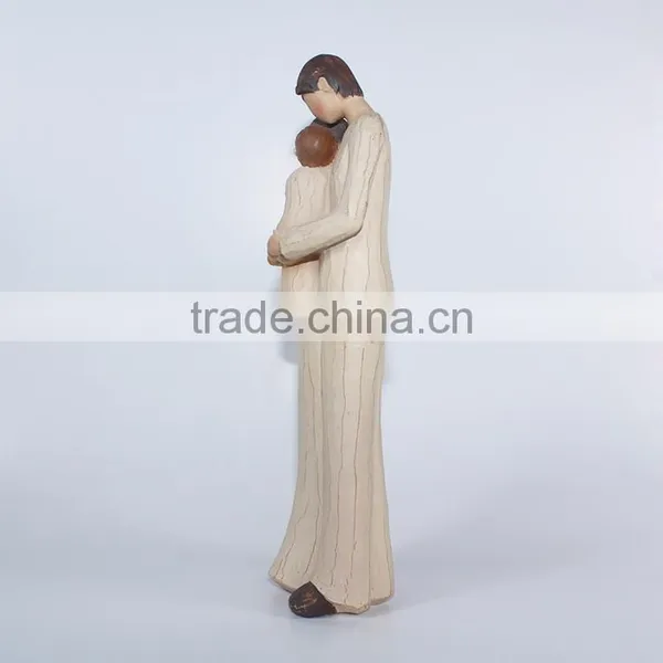 Wood Imitation Polyresin Family Figurine photo-3