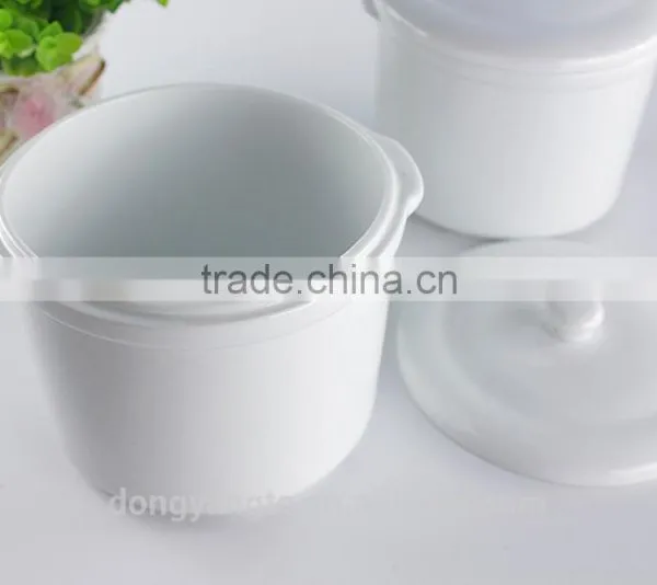 China Factory Wholesale Plain White Ceramic Porcelain Glazed Stew Pot, Soup Tureen With Lid , Serving Cooking Pot photo-2