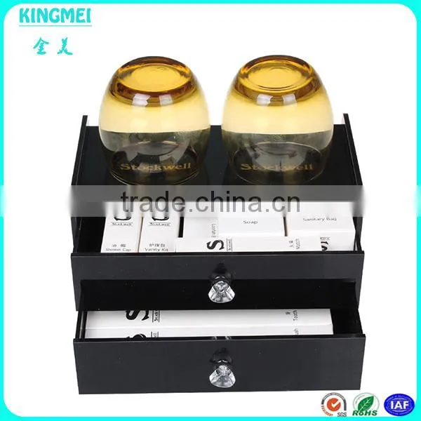 High Clear Acrylic Drawer Box With Printing Logo of Hotel Toiletries Organizer photo-4