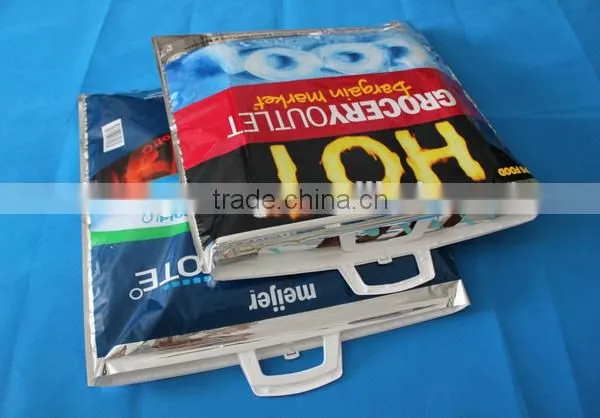 Custom High Quality Aluminum Foil Thermal Cooler Bag With Plastic Handle photo-2