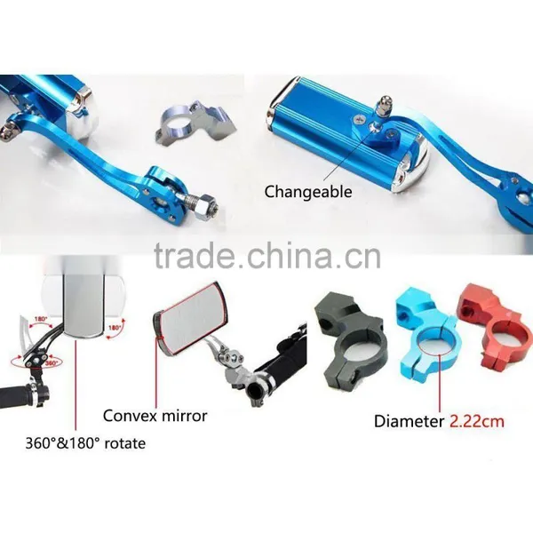 Pair Aluminum Bike Mirror Mountain Bicycle Rearview Handlebar End Rear Back View photo-3
