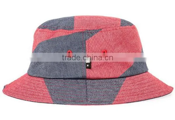 Custom 2015 New Design Colorful Denim Bucket Hat photo-3