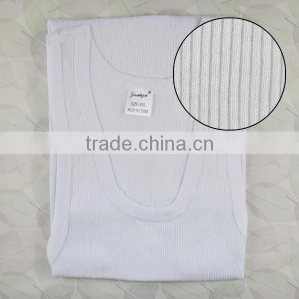 OEM Fashion Design Plain White Man Vest Tops for Sale Sexy Cotton Vest photo-5