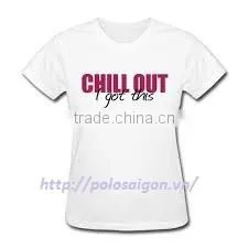 Custom Logo Promotional 100% Cotton Printing White Women Ladies t Shirt photo-3