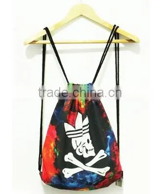 Custom Canvas Print Candy Color Backpack With String photo-2