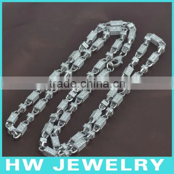 Bullet Chain, 36inch, Bling Bling Jewelry Necklace, Hip Hop Men Necklace,, Ice Out Jewelry,HWNE90317 photo-3