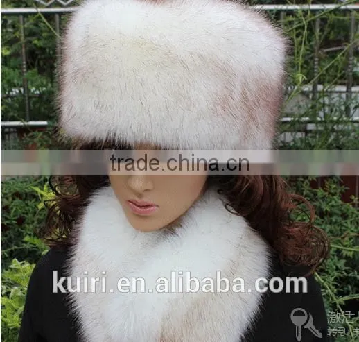 High Quality Winter Warm Women Lady Soft Faux Fox Fur Cossak Hat Cap Ski Beanie photo-3
